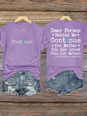 Women's Suicide Prevention Awareness Continue You Matter T-Shirt