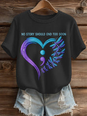 Women's Suicide Prevention Awareness Print Knit Top