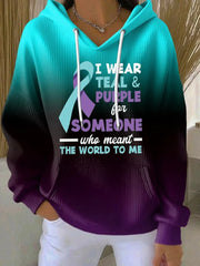 Women's Suicide Prevention Awareness Print Purple And Teal Hoodie