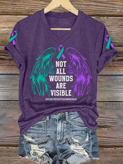 Women's Suicide Prevention Awareness Not All Wounds Are Visible T-Shirt