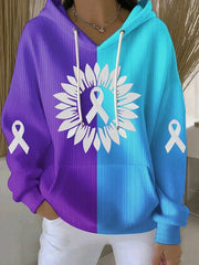 Women's Suicide Prevention Awareness Print Purple And Teal Hoodie