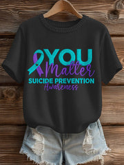 Women's Suicide Prevention Awareness Print Knit Top