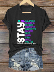 Women's Stay You Matter Printed V-neck T-shirt