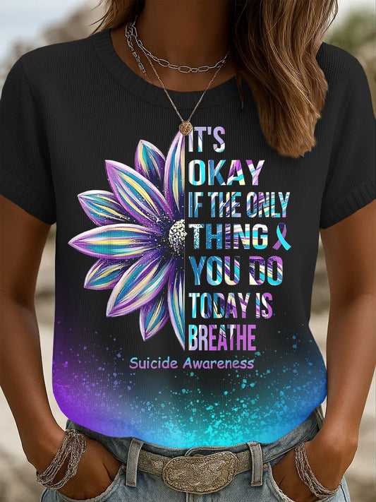 Women's Suicide Prevention Awareness Print Knit Top
