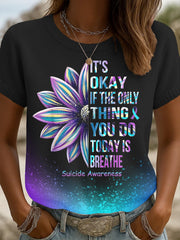 Women's Suicide Prevention Awareness Print Knit Top