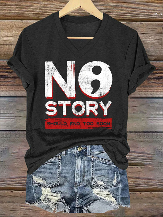 Women's Stay You Matter Printed V-neck T-shirt