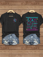 Women's Stay You Matter Printed V-neck T-shirt