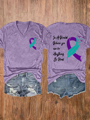Women's Suicide Prevention Awareness Print Short Sleeve T-Shirt