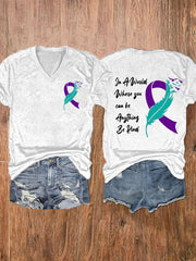 Women's Suicide Prevention Awareness Print Short Sleeve T-Shirt
