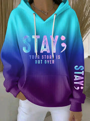 Women's Suicide Prevention Awareness Print Purple And Teal Hoodie