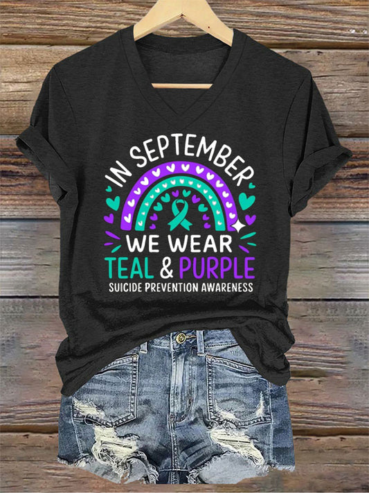 Women's Stay You Matter Printed V-neck T-shirt