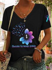 Women's Suicide Prevention Awareness Choose To Keep Going T-Shirt