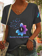 Women's Suicide Prevention Awareness Choose To Keep Going T-Shirt