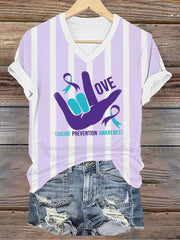 Women's Stay You Matter Printed V-neck T-shirt