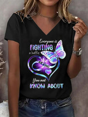 Women's Suicide Prevention Awareness Print Short Sleeve T-Shirt