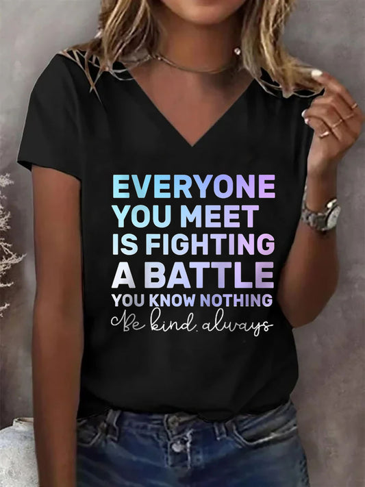 Women's Suicide Prevention Awareness Print Short Sleeve T-Shirt