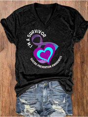 Women's Stay You Matter Printed V-neck T-shirt