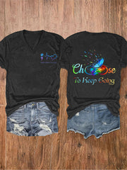 Women's Stay You Matter Printed V-neck T-shirt