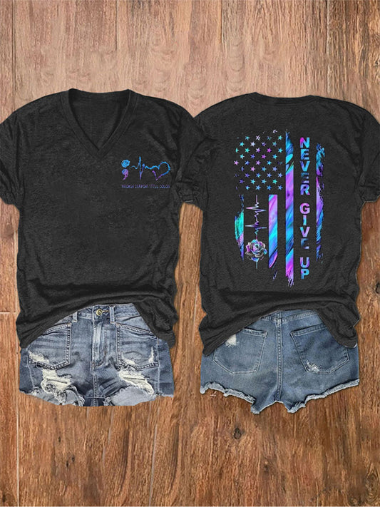 Women's Stay You Matter Printed V-neck T-shirt