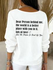 Women's Dear Person Behind Me You Are Enough Long-Sleeve Top