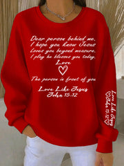 Women's Dear Person Behind Me Ribbed Round-Neck Sweatshirt