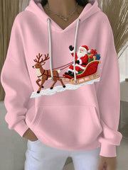 Women's Christmas Print Casual Hoodie