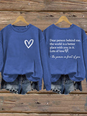 Women's Dear Person Behind Me You Are Enough Printed Sweatshirt