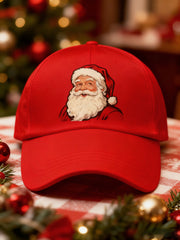Unisex Vintage Santa Claus Christmas Red Plaid Print Hat