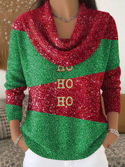 Women's Christmas Turtleneck Printed Tops
