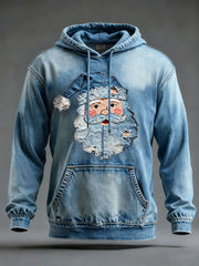 Men's Santa Claus Print Casual Hoodie