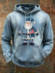 Men's Santa Claus Print Casual Hoodie