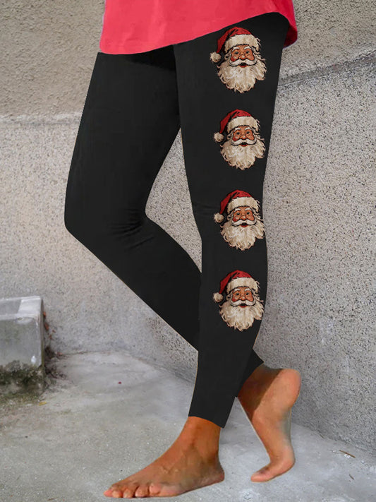Women's Santa Claus Print Casual Leggings