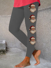 Women's Santa Claus Print Casual Leggings