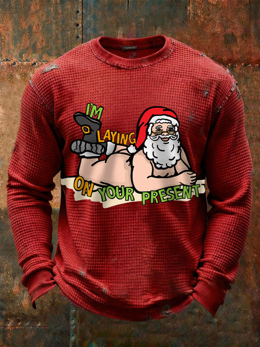 Men's I'm laying on your present long-sleeve T-shirts