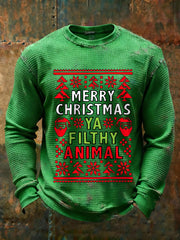 Men's Merry Christmas ya filthy animal long-sleeved T-shirts