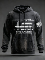 Men's I Got Some Bad News The Fading Of The Red White And Blue Printed Hoodie