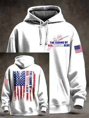 Men's The Fading of the Red White and Blue Printed Hoodie