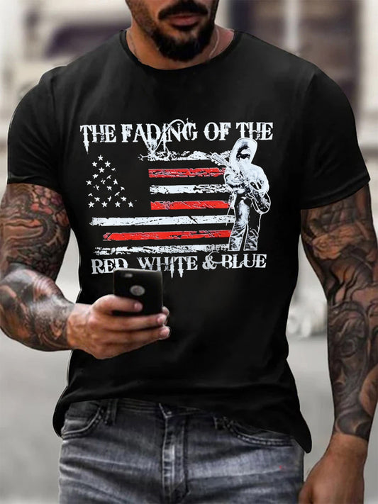 Men's The Fading of the Red White and Blue Printed T-shirt