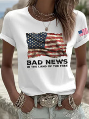 Women's Bad News In The Land Of The Free Printed T-Shirt