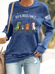 Women's Joy is Resistance: Portland Frog Protestors Anti Fascism Sweatshirt