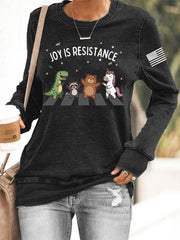 Women's Joy is Resistance: Portland Frog Protestors Anti Fascism Sweatshirt