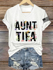 Women's Retro Aunt Tifa V-Neck Tee