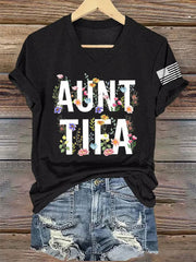 Women's Retro Aunt Tifa V-Neck Tee