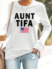 Women's Retro Aunt Tifa Print Sweatshirt