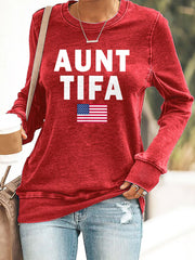Women's Retro Aunt Tifa Print Sweatshirt