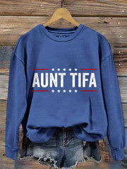 Women's Retro Aunt Tifa Print Sweatshirt