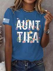 Women's Retro Aunt Tifa Print Tee