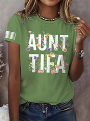 Women's Retro Aunt Tifa Print Tee