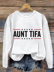 Women's Retro Aunt Tifa Print Sweatshirt