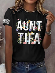 Women's Retro Aunt Tifa Print Tee